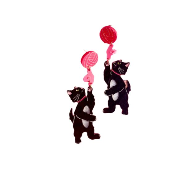 Black Cat Earring Set